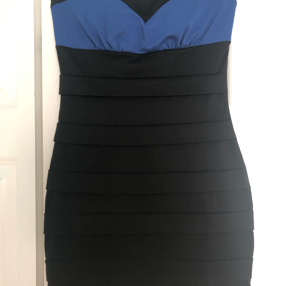 Codigo Blue and Black Bandage Bodycon Dress